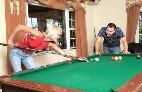 Hot older blonde woman Jenny Hamilton gives in to a younger man's desires