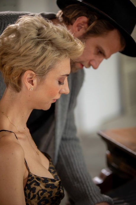 Slender wife Natalie Anna sucks dick and gets rammed after a piano lesson